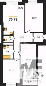3-к квартира, вторичка, 77м2, 7/9 этаж