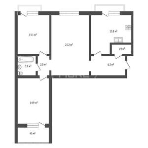 3-к квартира, вторичка, 85м2, 3/4 этаж