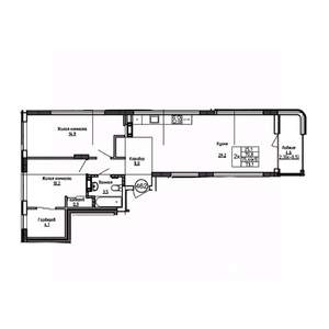 2-к квартира, вторичка, 73м2, 7/9 этаж