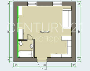 Студия квартира, вторичка, 21м2, 2/2 этаж