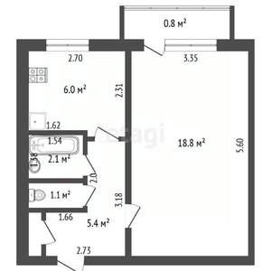 1-к квартира, вторичка, 33м2, 9/9 этаж