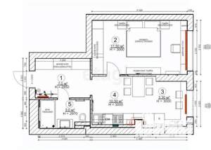 1-к квартира, вторичка, 43м2, 1/4 этаж