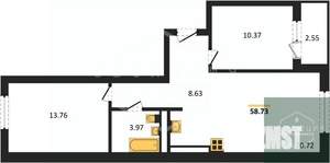 2-к квартира, вторичка, 59м2, 8/9 этаж