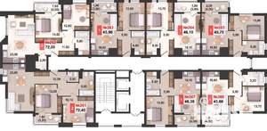 1-к квартира, вторичка, 46м2, 12/15 этаж