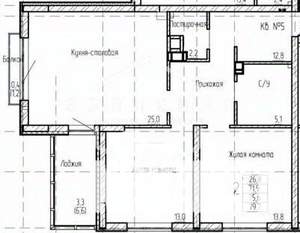 2-к квартира, сданный дом, 72м2, 2/9 этаж