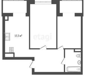 2-к квартира, вторичка, 56м2, 6/10 этаж
