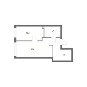 1-к квартира, строящийся дом, 40м2, 1/8 этаж