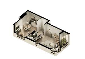 1-к квартира, вторичка, 62м2, 7/7 этаж