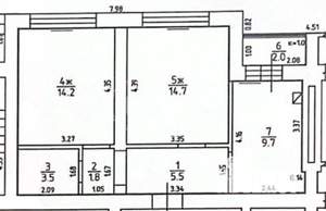 2-к квартира, вторичка, 51м2, 1/8 этаж
