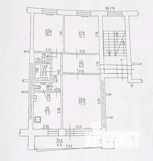 3-к квартира, вторичка, 68м2, 2/5 этаж