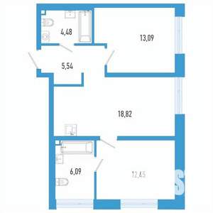 2-к квартира, вторичка, 60м2, 3/26 этаж