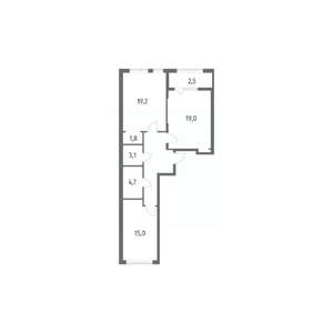 2-к квартира, строящийся дом, 77м2, 5/8 этаж