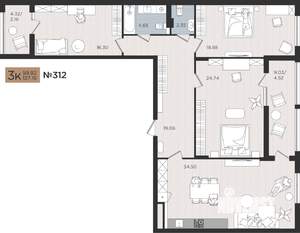 3-к квартира, вторичка, 127м2, 5/10 этаж