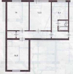 3-к квартира, вторичка, 56м2, 5/5 этаж