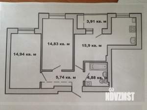 2-к квартира, сданный дом, 60м2, 4/9 этаж