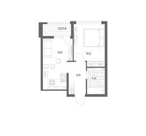 1-к квартира, строящийся дом, 36м2, 14/18 этаж