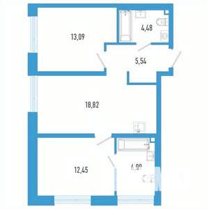 2-к квартира, вторичка, 60м2, 3/26 этаж