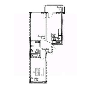 2-к квартира, вторичка, 57м2, 7/9 этаж