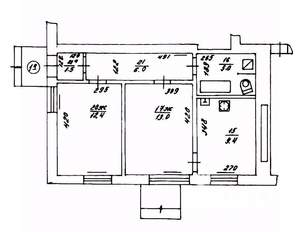 2-к квартира, вторичка, 50м2, 1/3 этаж