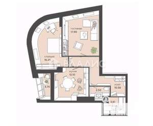 2-к квартира, вторичка, 64м2, 15/25 этаж