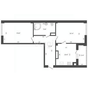 2-к квартира, вторичка, 70м2, 9/9 этаж