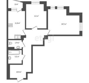 2-к квартира, сданный дом, 73м2, 5/25 этаж