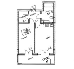 1-к квартира, вторичка, 48м2, 2/7 этаж