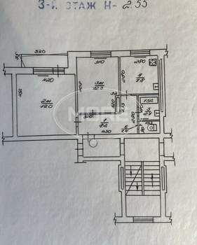 2-к квартира, вторичка, 52м2, 3/5 этаж