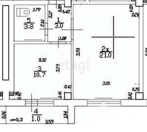 1-к квартира, вторичка, 35м2, 9/10 этаж