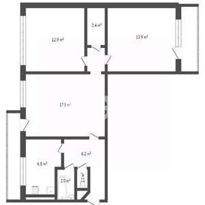 3-к квартира, вторичка, 64м2, 9/9 этаж