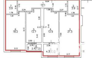 3-к квартира, вторичка, 85м2, 3/3 этаж