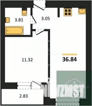 1-к квартира, вторичка, 37м2, 3/9 этаж