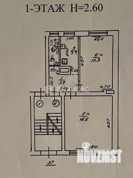 2-к квартира, вторичка, 38м2, 1/2 этаж