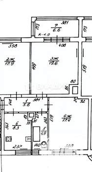 3-к квартира, вторичка, 74м2, 2/3 этаж