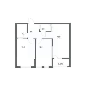 2-к квартира, строящийся дом, 57м2, 3/18 этаж