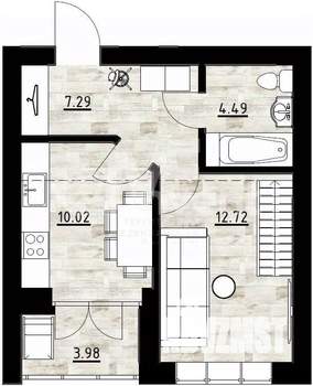 2-к квартира, сданный дом, 60м2, 4/5 этаж