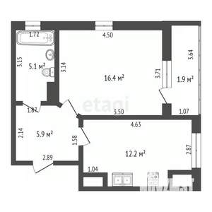 1-к квартира, вторичка, 40м2, 7/8 этаж
