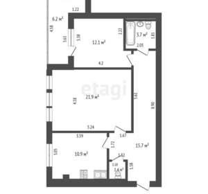 2-к квартира, вторичка, 66м2, 5/8 этаж
