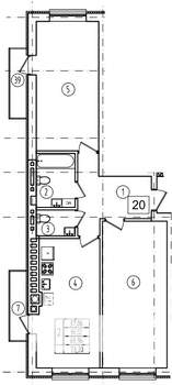2-к квартира, строящийся дом, 70м2, 3/9 этаж