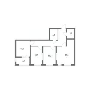 3-к квартира, вторичка, 75м2, 7/8 этаж