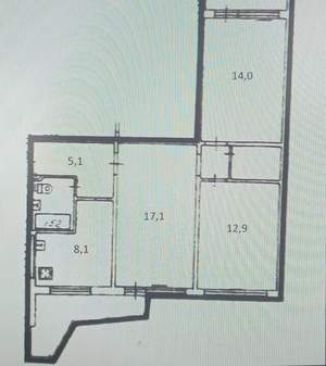 3-к квартира, вторичка, 64м2, 1/10 этаж