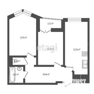 2-к квартира, вторичка, 56м2, 5/17 этаж
