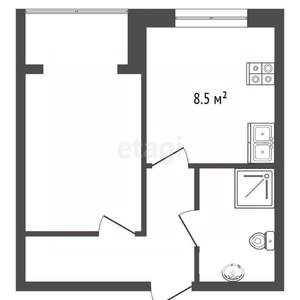 1-к квартира, вторичка, 31м2, 1/9 этаж