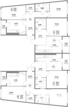 2-к квартира, вторичка, 54м2, 9/10 этаж