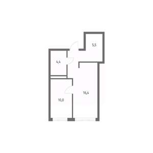 1-к квартира, строящийся дом, 40м2, 2/8 этаж