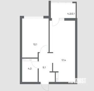 1-к квартира, строящийся дом, 41м2, 8/18 этаж