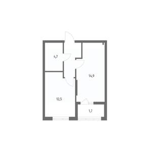 1-к квартира, вторичка, 39м2, 4/8 этаж