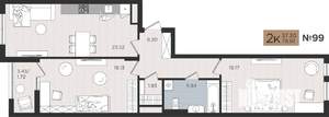 2-к квартира, вторичка, 79м2, 4/10 этаж