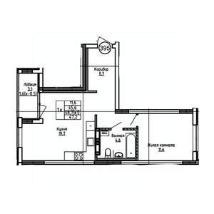1-к квартира, вторичка, 47м2, 5/9 этаж