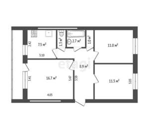 3-к квартира, вторичка, 61м2, 2/5 этаж